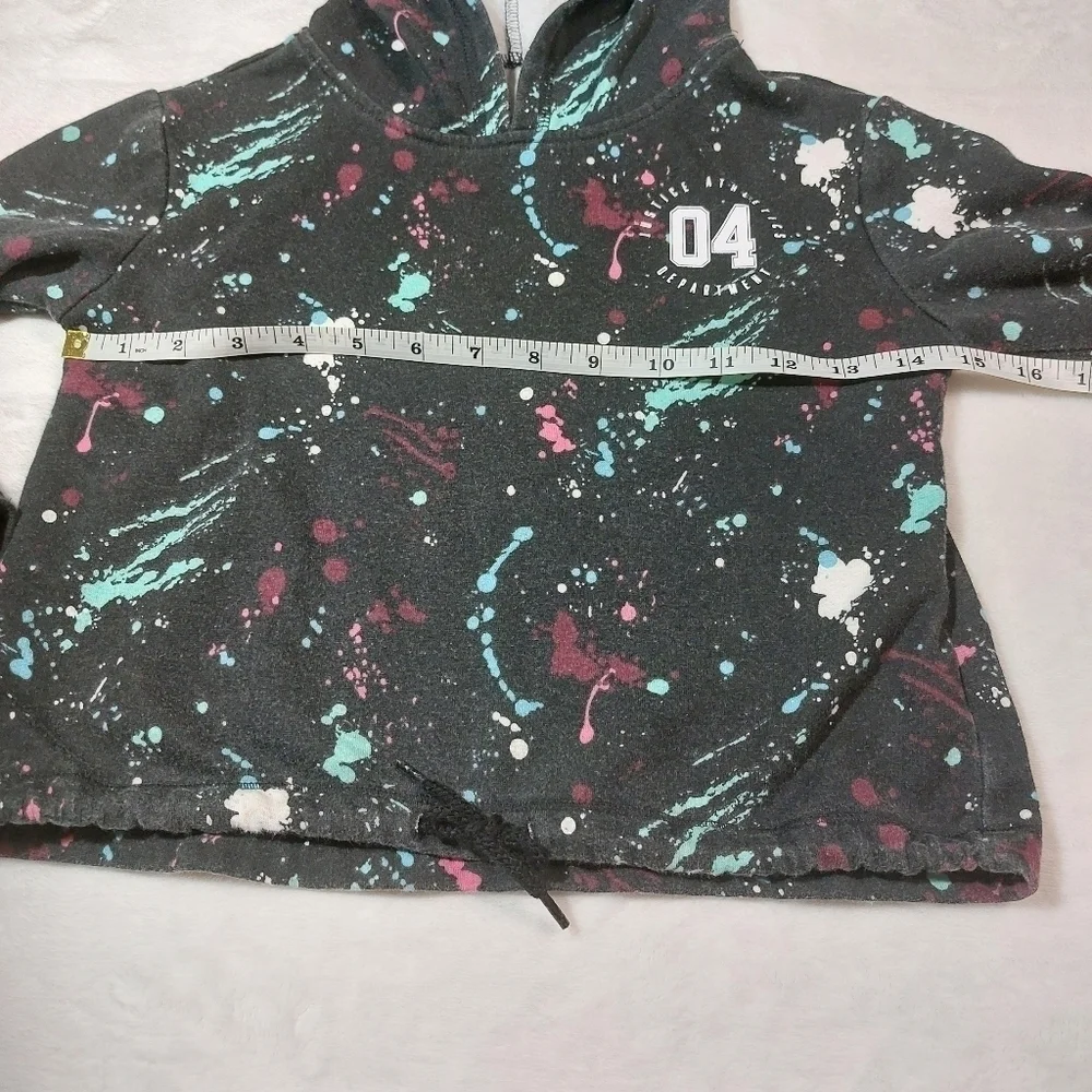 Justice Active Black Paint Splatter Hoodie Size 6